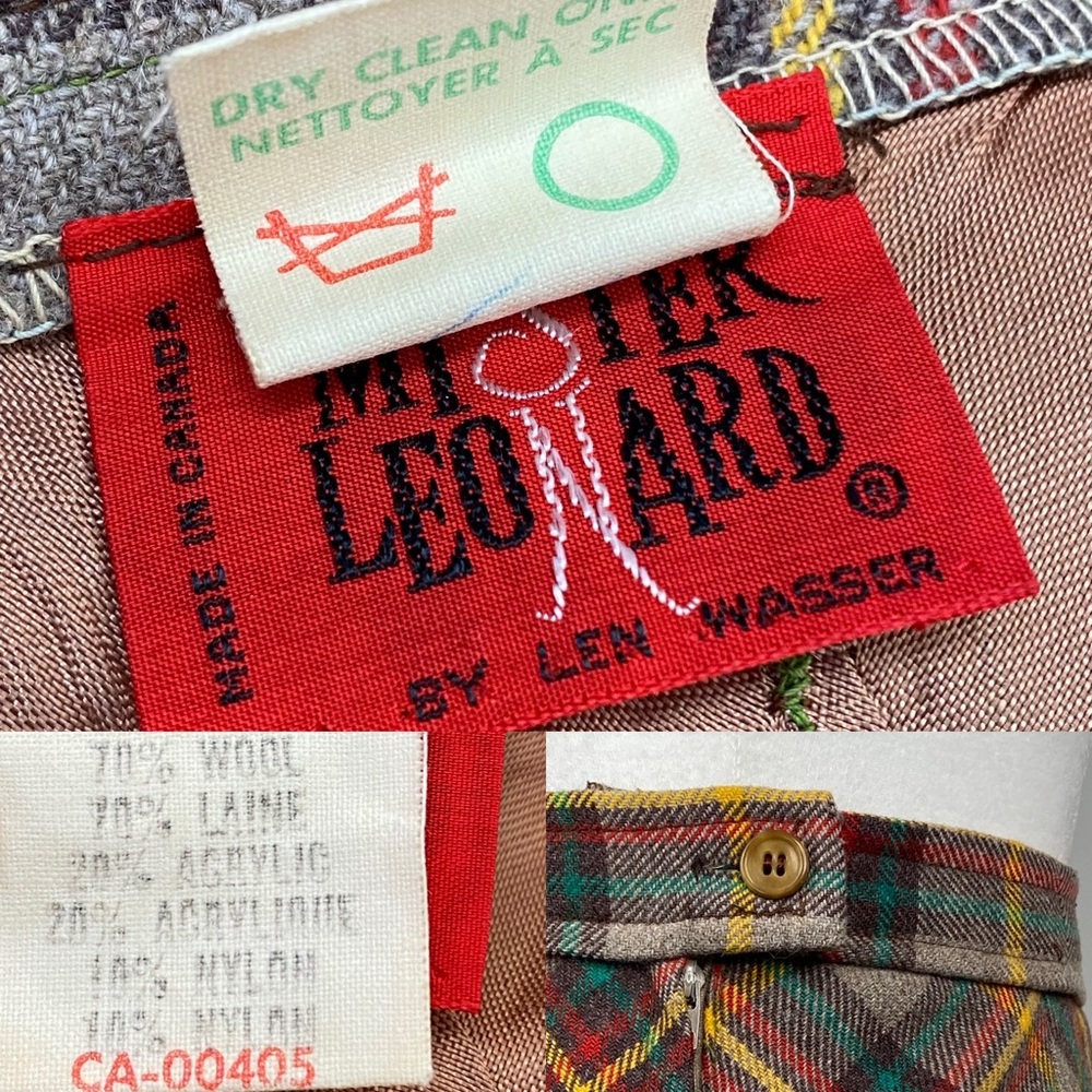 Vintage Women's Mister Leonard/Len Wasser Wool Plaid Tartan Midi Skirt [Size L] - Picture 15 of 15
